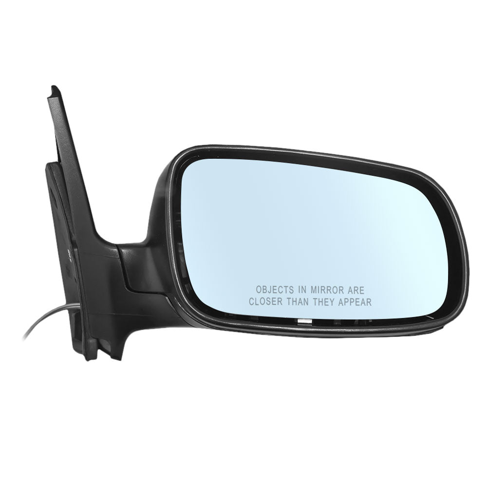 Brock Replacement Passenger Side Manual Remote Mirror Paint to Match Black with Blue Tinted Glass without Heat Compatible with 1J1-857-508-P01C