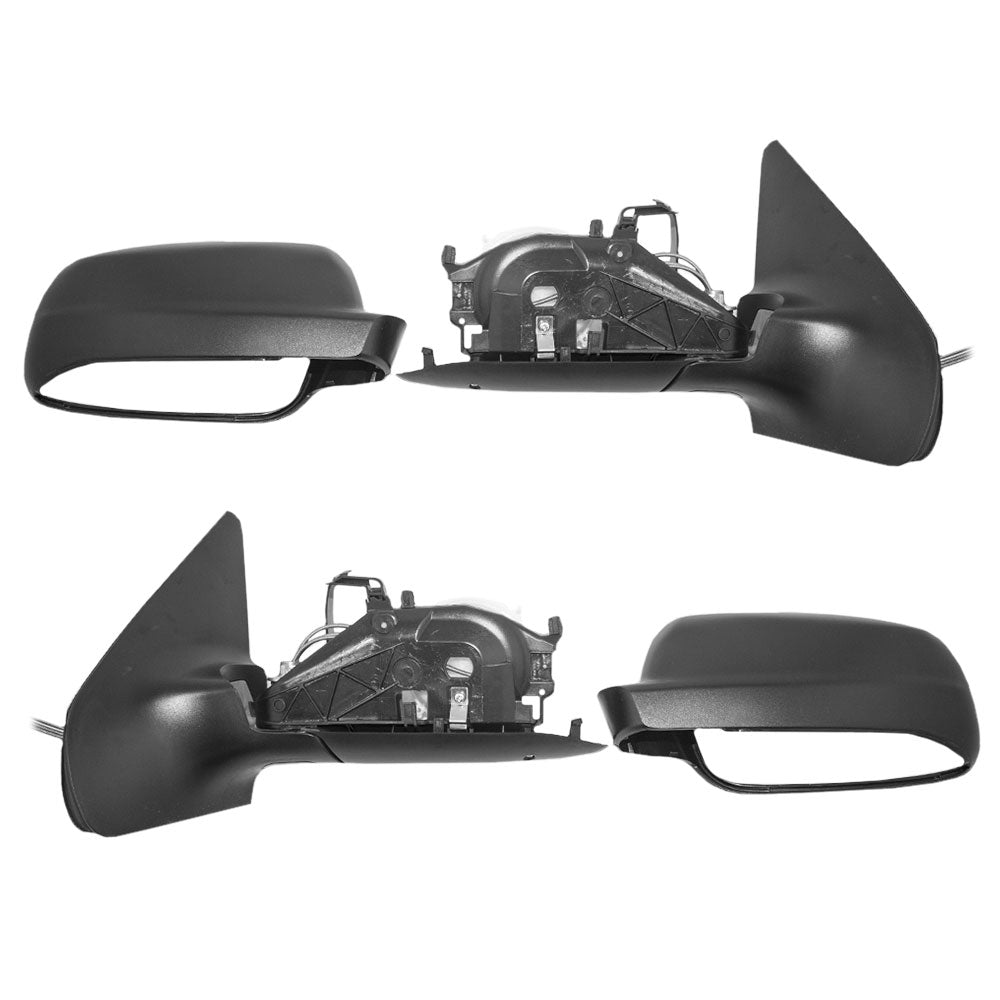 Brock Replacement Driver and Passenger Side Manual Remote Mirrors Paint to Match Black with Blue Tinted Glass without Heat Compatible with 1J1-857-507-01C 1J1-857-508-P01C