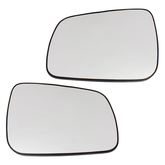 Brock Replacement for Pair Set Side View Mirror Glass & Bases Compatible with 08-14 Lancer 7632A635 7632A636