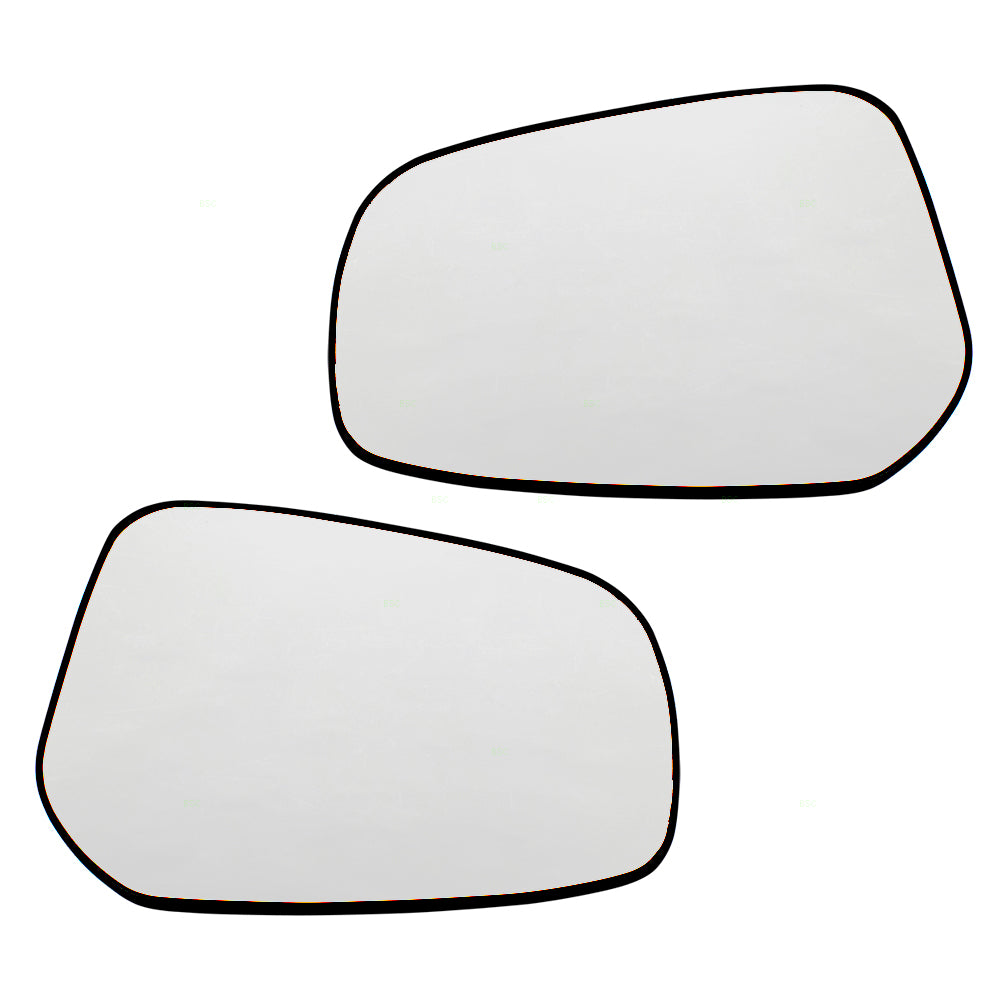 Brock Replacement for Pair Set Side View Mirror Glass & Bases Heated Compatible with 15-17 Lancer 7632B327 7632C390