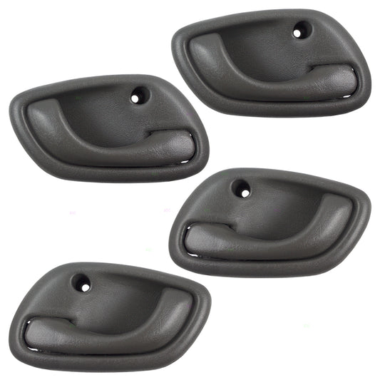 Brock Replacement 4 Piece Set Front & Rear Gray Inside Interior Door Handles Compatible with Tracker Esteem Grand Vitara 30024125 30024123