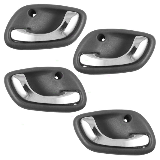 Brock Replacement Driver and Passenger Side Inside Door Handles 4 Piece Set Compatible with 1995-2002 Suzuki Esteem/ 1999-2005 Suzuki Grand Vitara/ 1999-2004 Chevrolet Tracker