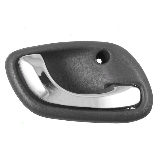 Brock Replacement Passenger Side Inside Door Handle with Gray Base and Chrome Lever Compatible with 1995-2002 Suzuki Esteem/ 1999-2005 Suzuki Grand Vitara/ 1999-2004 Chevrolet Tracker