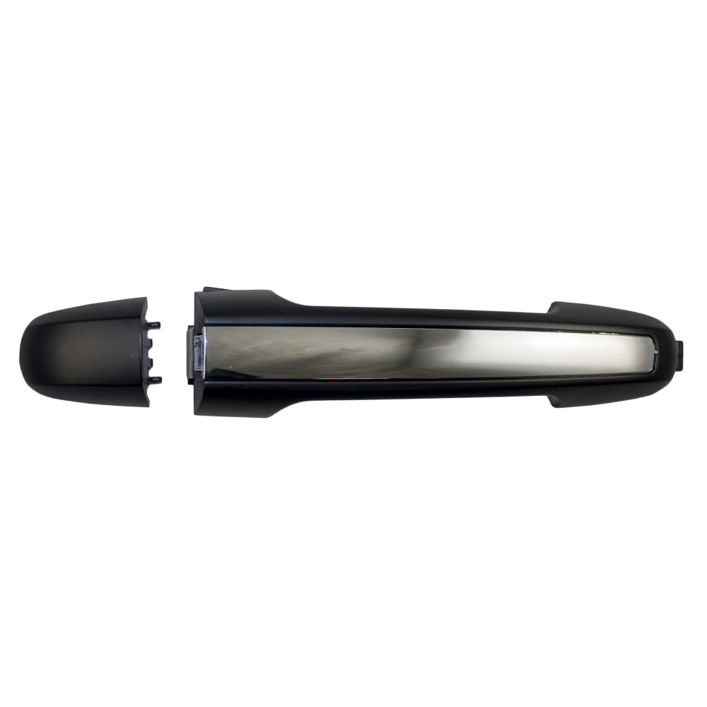 Brock Replacement Outside Exterior Rear Door Handle Black Lever w/ Chrome Insert compatible with Sonata 82651-3K500