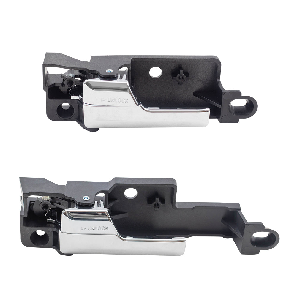 Brock Replacement Drivers Set of Inside Interior Front and Rear Chrome Door Handles Compatible with 2006-2012 Fusion MKZ