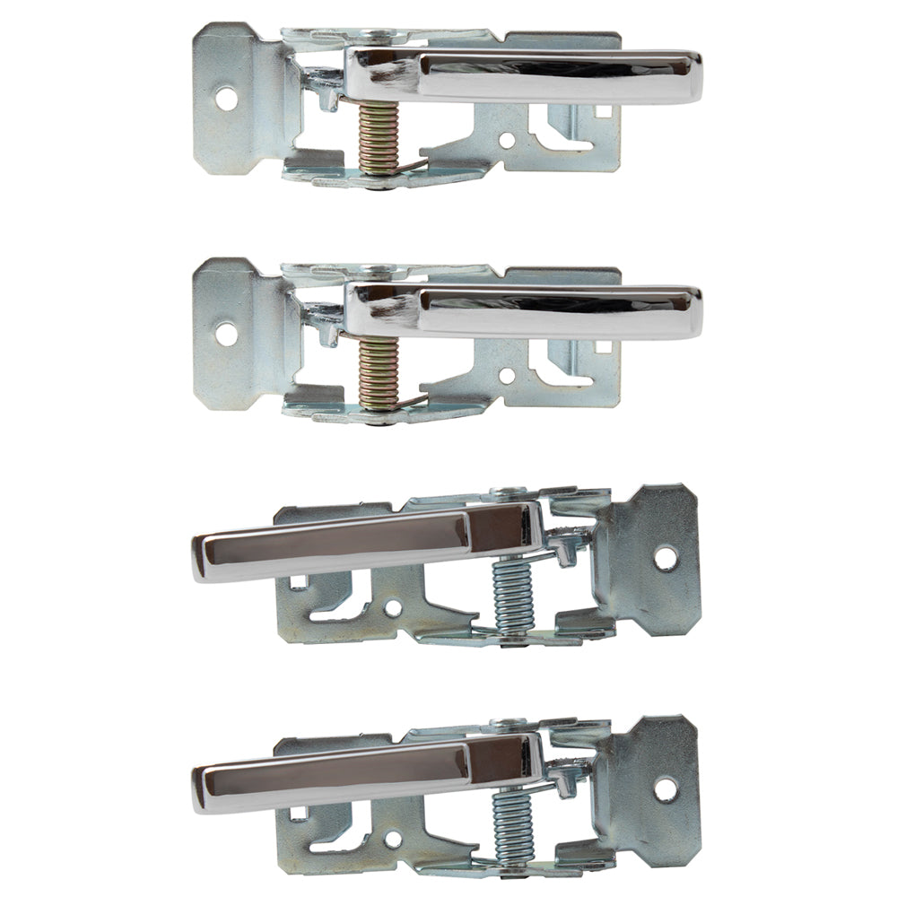 Brock Replacement 4 Pc Set Inside Front & Rear Chrome Door Handles Compatible with Various Models 20456979 20610476