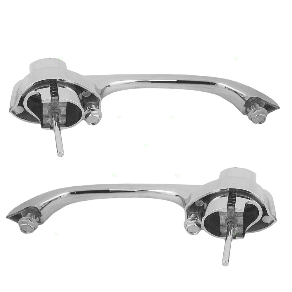 Brock Replacement Pair of Outside Outer Chrome Door Handles compatible with 3064225