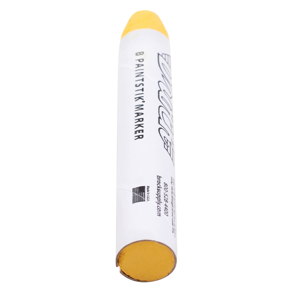 Brock Yellow B Paintstik Marker - Multi-Purpose Permanent Solid Paint Marking Crayon For Oily-Wet-Dry-Cold Surfaces - Weather & UV Resistant – Dozen