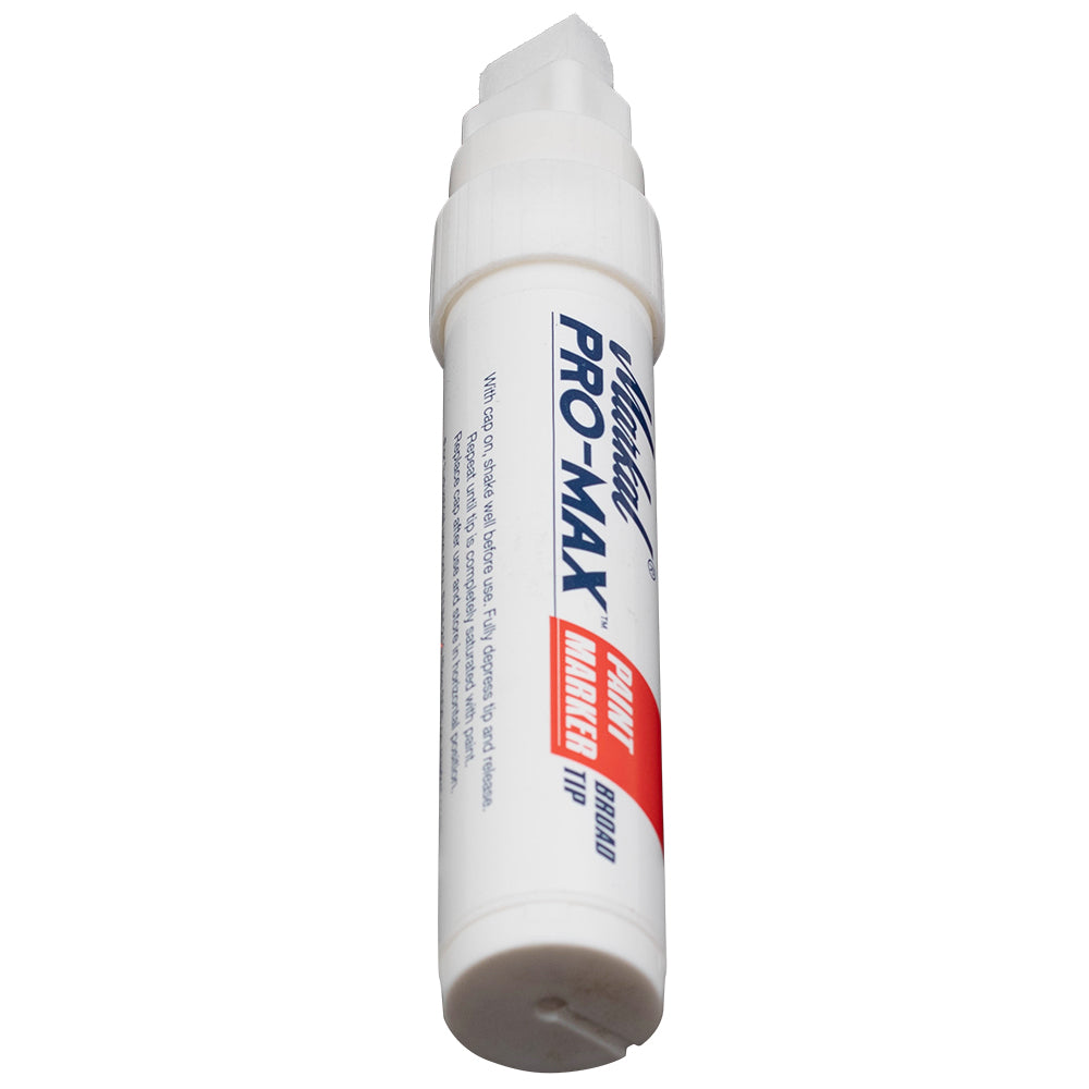 Single White Markal Pro Max Broad Tip Paint Marker All Surface Weather Proof Pen on Metal Plastic Glass for Auto Industrial Construction Art