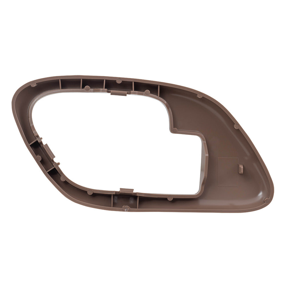 Brock Replacement Passengers Inside Inner Brown Door Handle Trim Bezel Compatible with Pickup Escalade Tahoe Suburban Yukon