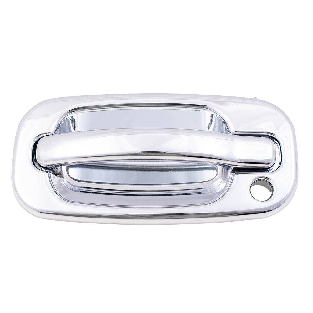 Brock Replacement Drivers Front Outside Outer Chrome Specialty Door Handle with Keyhole compatible with Pickup Truck