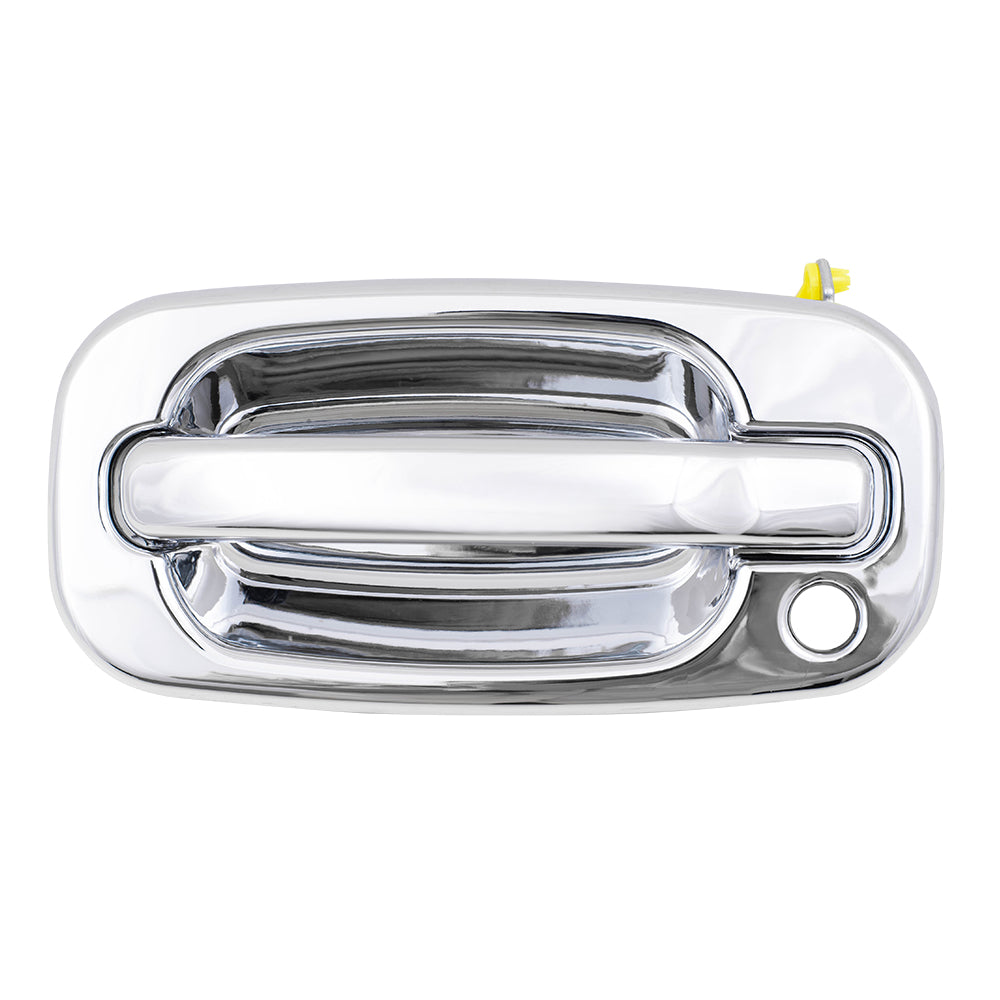 Brock Replacement Drivers Front Outside Outer Chrome Specialty Door Handle with Keyhole compatible with Pickup Truck