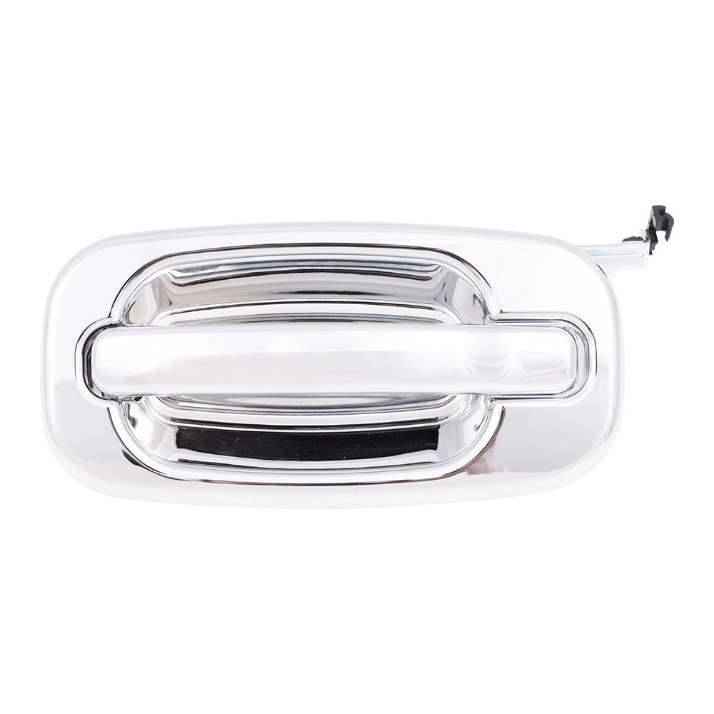 Brock Replacement Driver and Passenger Outside Outer Rear Chrome Specialty Door Handle compatible with SUV Pickup Truck