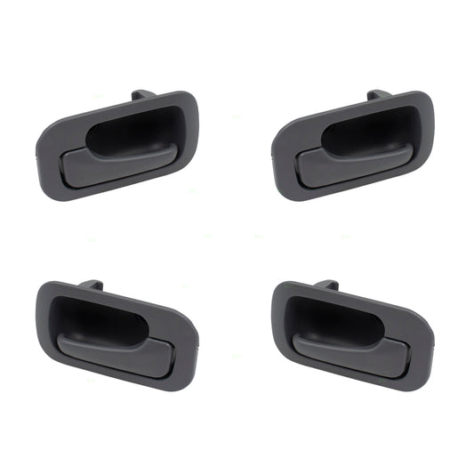 Brock Replacement Driver and Passenger Side Front and Rear Inside Grey Door Handles 4 Piece Set Compatible with 1992-1995 Civic Sedan