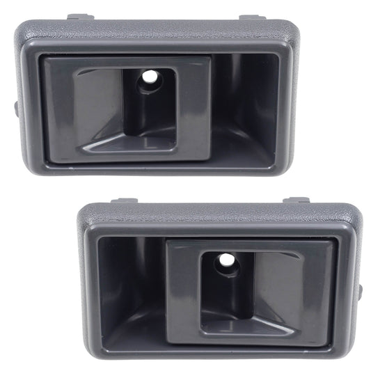 Brock Replacement Pair Set Inside Inner Grey Door Handles Compatible with Prizm 4Runner Camry Corolla Tacoma Pickup Truck 95007057 95007056