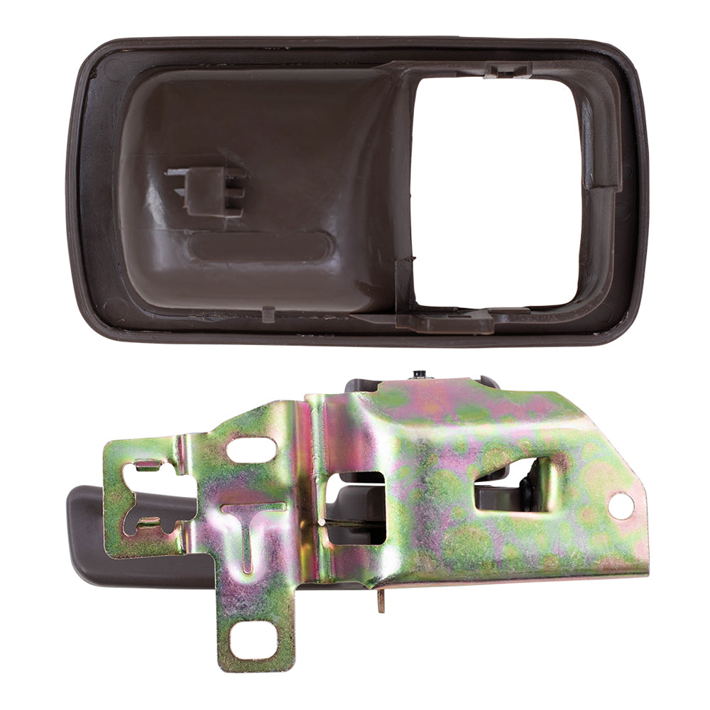 Brock Replacement 4 Pc Set Inside Door Handles with Bezels Brown Compatible with 92-96 Camry