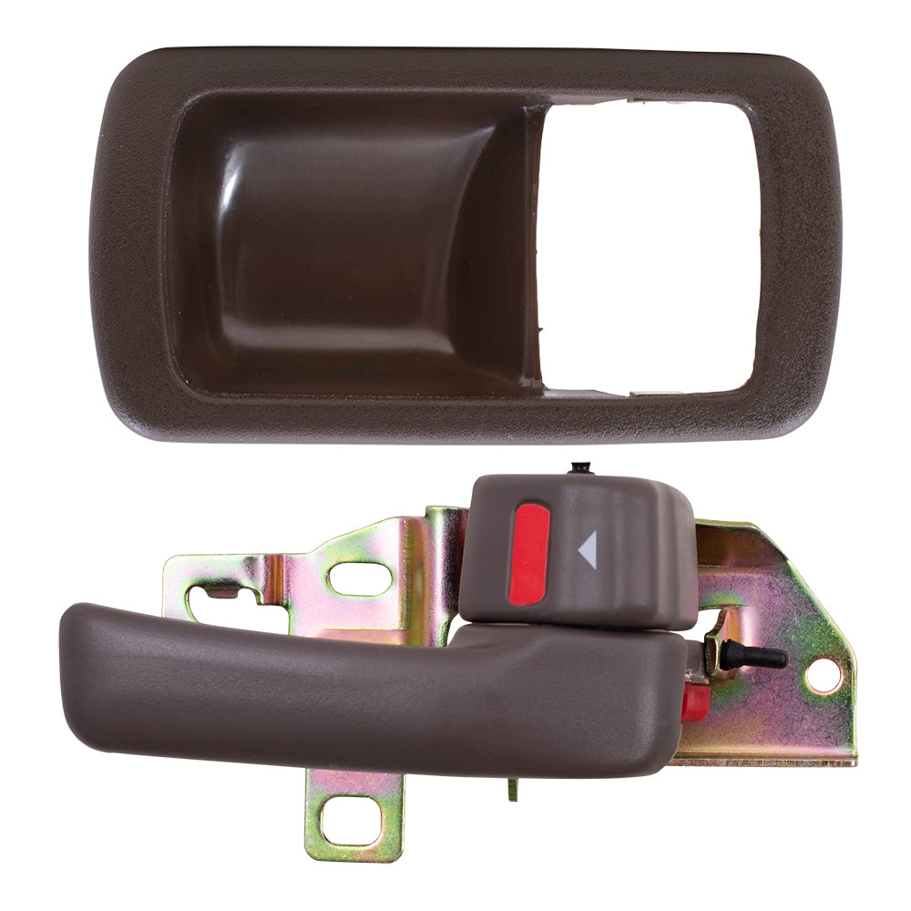 Brock Replacement Passengers Inside Door Handle with Bezel Brown Compatible with 92-96 Camry