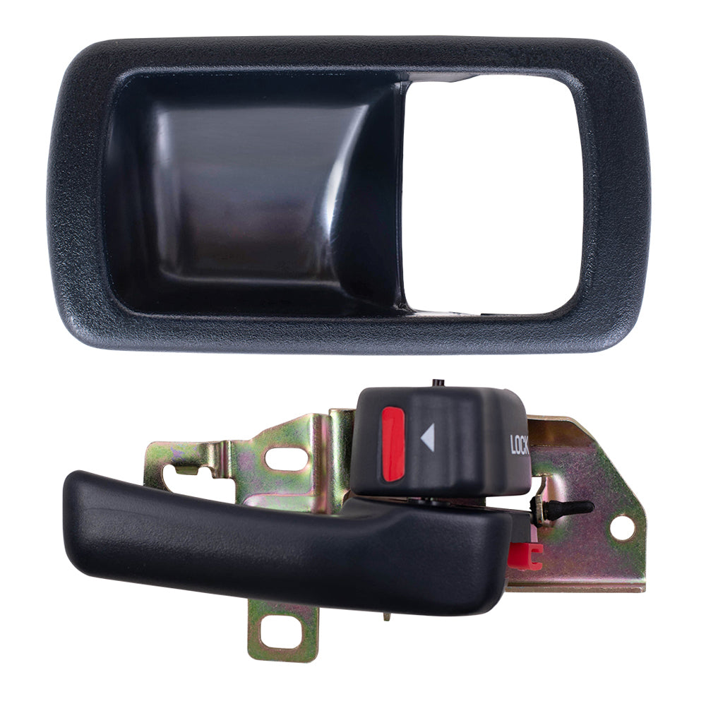 Brock Replacement Passengers Inside Interior Inner Blue Door Handle with Trim Bezel Compatible with 92-96 Camry 69205-32070-W3 69277-32060-S4