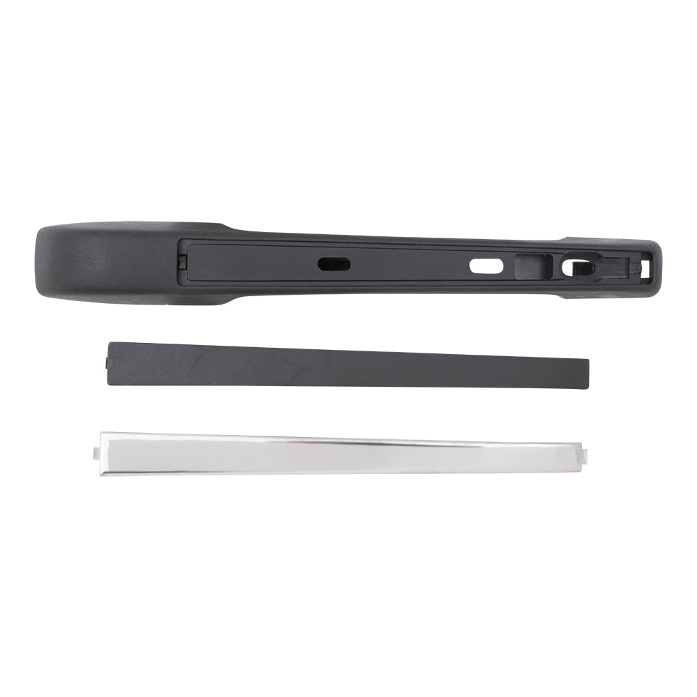 Brock Replacement Outside Rear Driver Side Black Door Handle with Black and Chrome Inserts Comaptible with 1980-1984 A1 1985-1992 A2 1985-1992 Golf 1982-1988 Quantum 1979-1984 Rabbit 193839205