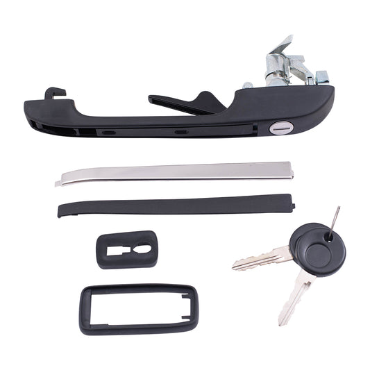 Brock Replacement Outside Front Passenger Side Black Door Handle Compatible with 1980-1992 Volkswagen Jetta