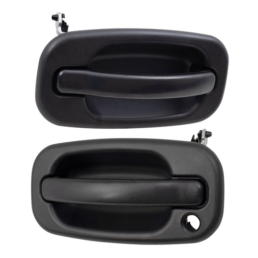 Brock Replacement Front Outside Door Handles Set, Driver Side with Keyhole and Passenger Side without Keyhole Compatible with 1999-2007 Various Model Trucks & SUVs