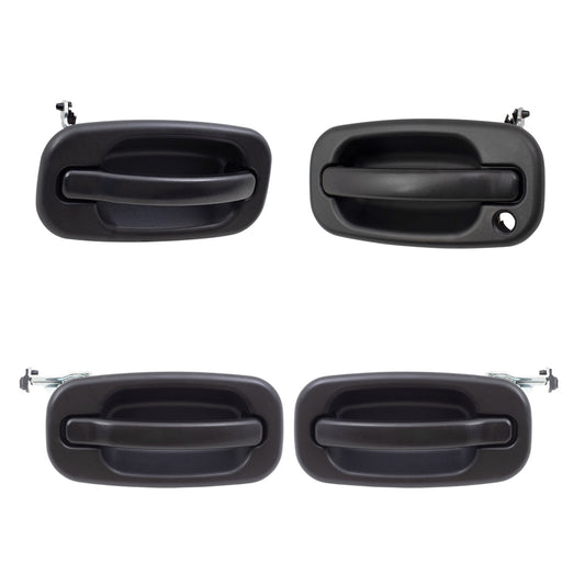 Brock Replacement Front and Rear Outside Door Handles 4 Piece Set Compatible with 2000-2007 Various Model Trucks & SUVs