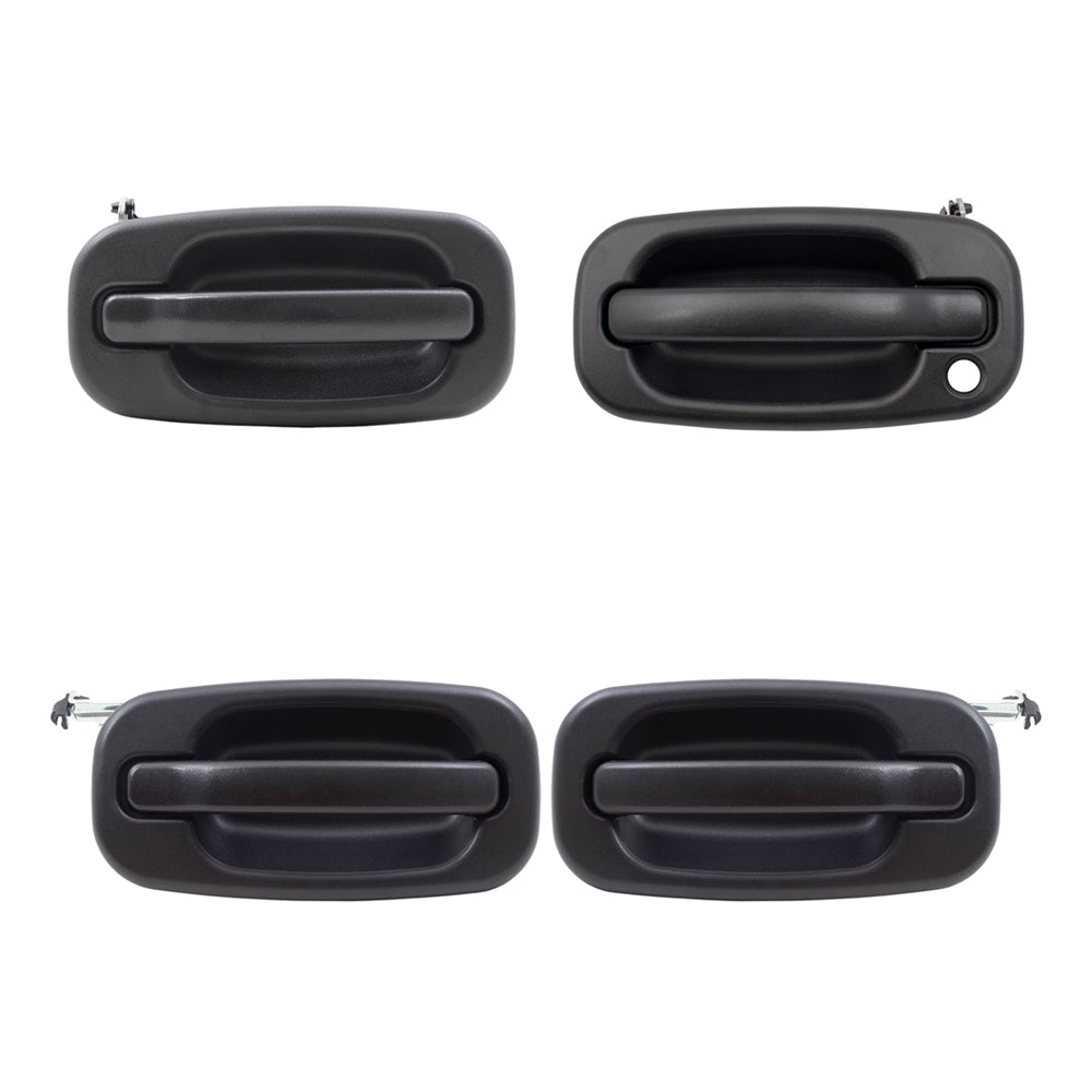 Brock Replacement Front and Rear Outside Door Handles 4 Piece Set Compatible with 2000-2007 Various Model Trucks & SUVs