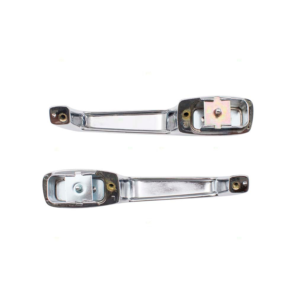 Brock Replacement Pair Set Outside Outer Door Handles Chrome w/ Gaskets & Hardware compatible with Blazer Jimmy Pickup Truck 3927895