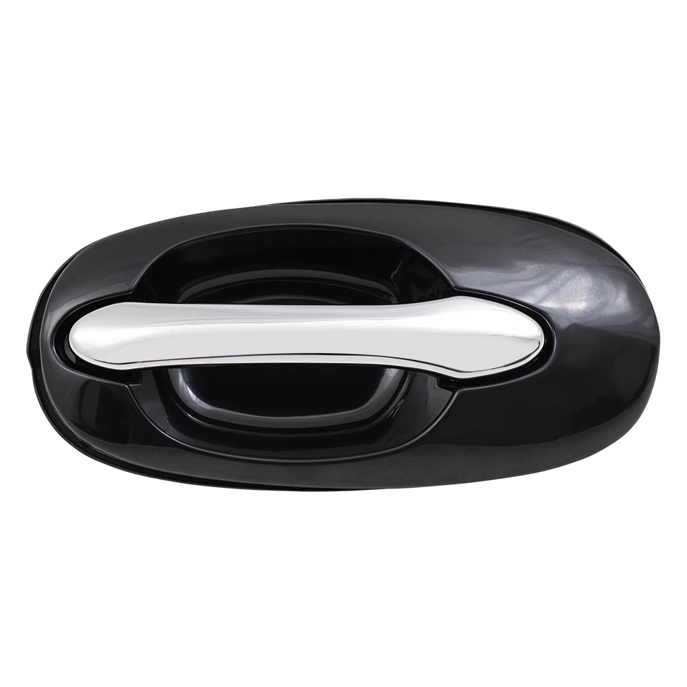 Brock Replacement Drivers Outside Outer Sliding Door Handle Black with Chrome compatible with Van 0K53B73410BXX