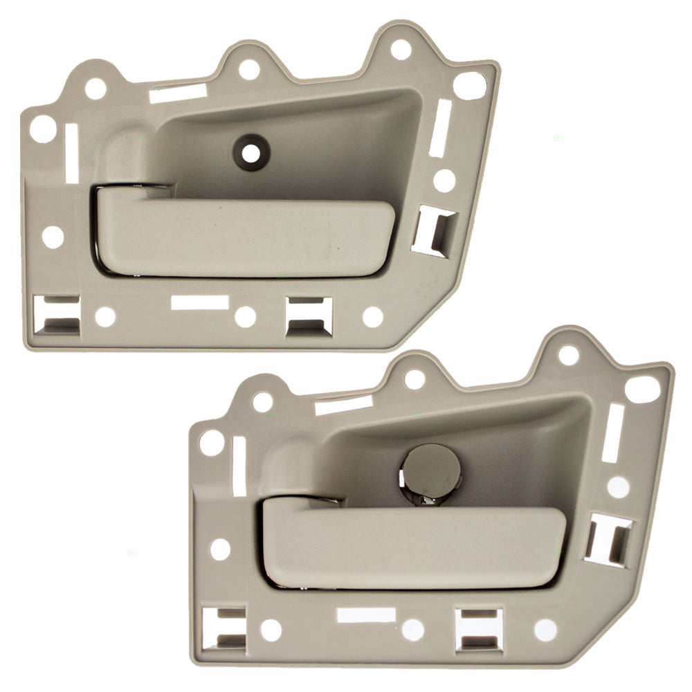 Brock Replacement Driver Side Set Inside Door Handles Beige Compatible with 05-10 Grand Cherokee