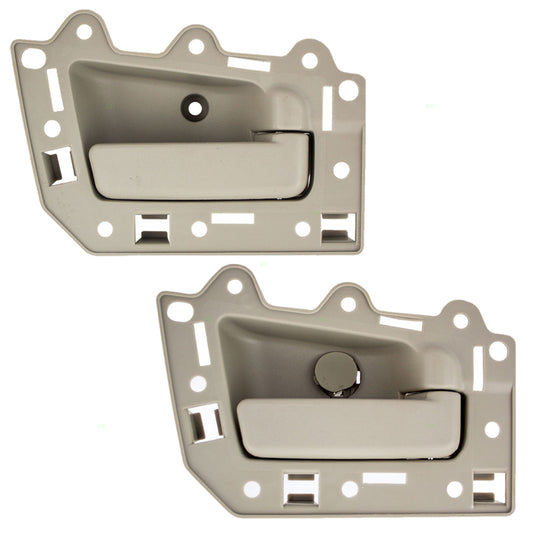 Brock Replacement Passenger Side Set Inside Door Handles Beige Compatible with 05-10 Grand Cherokee