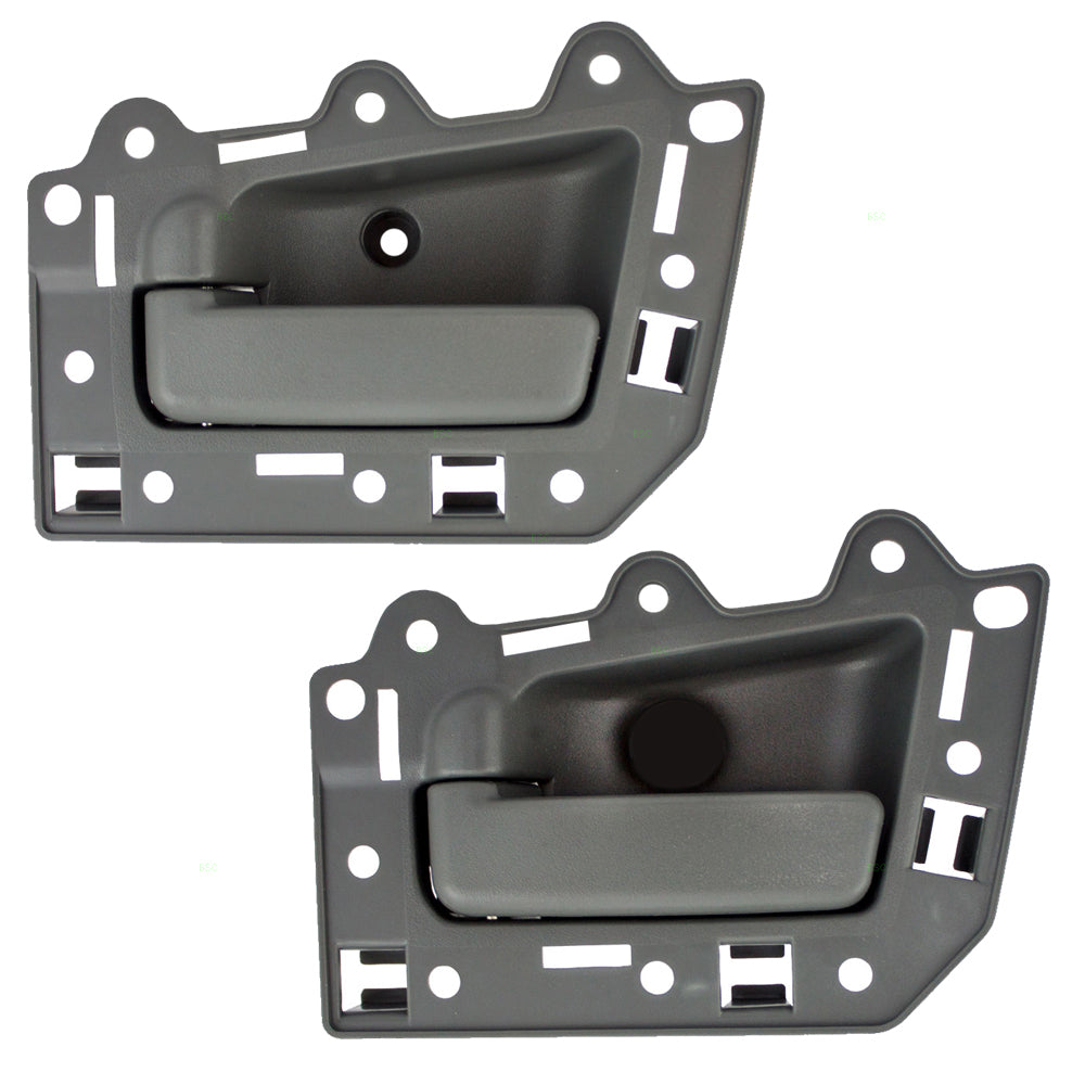 Brock Replacement Set of Two Drivers Inside Inner Interior Gray Door Handle Compatible with 05-10 Grand Cherokee SUV