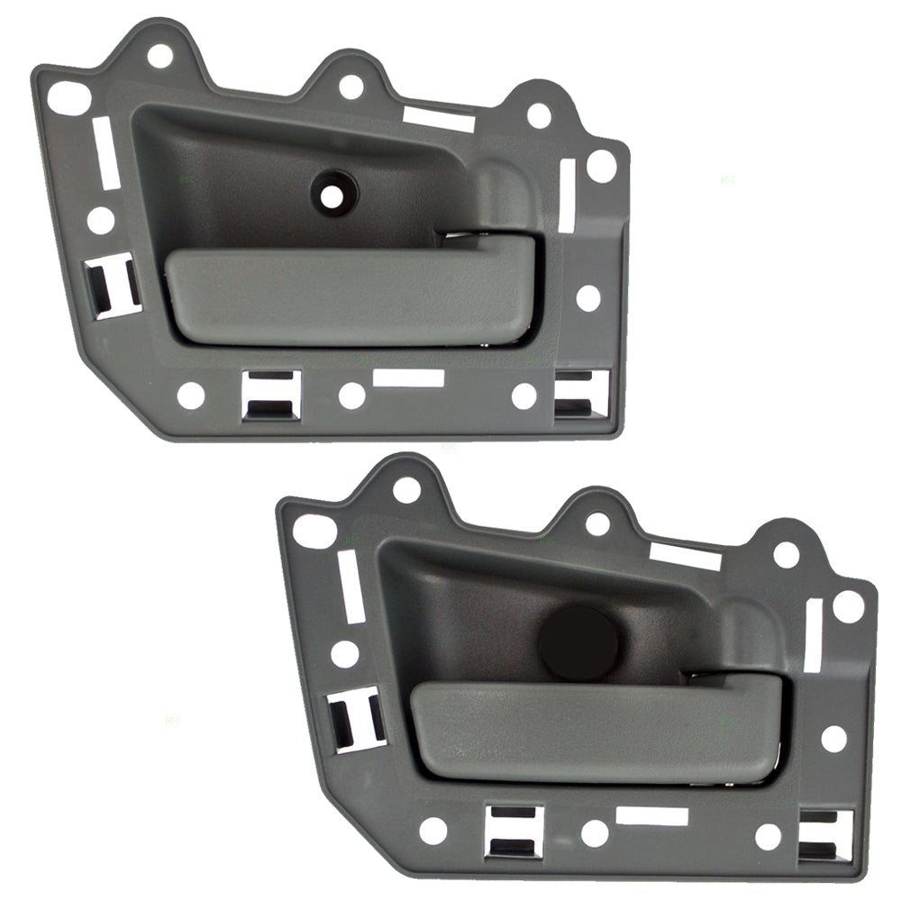 Brock Replacement Set of Two Passengers Inside Inner Interior Gray Door Handle Compatible with 05-10 Grand Cherokee SUV