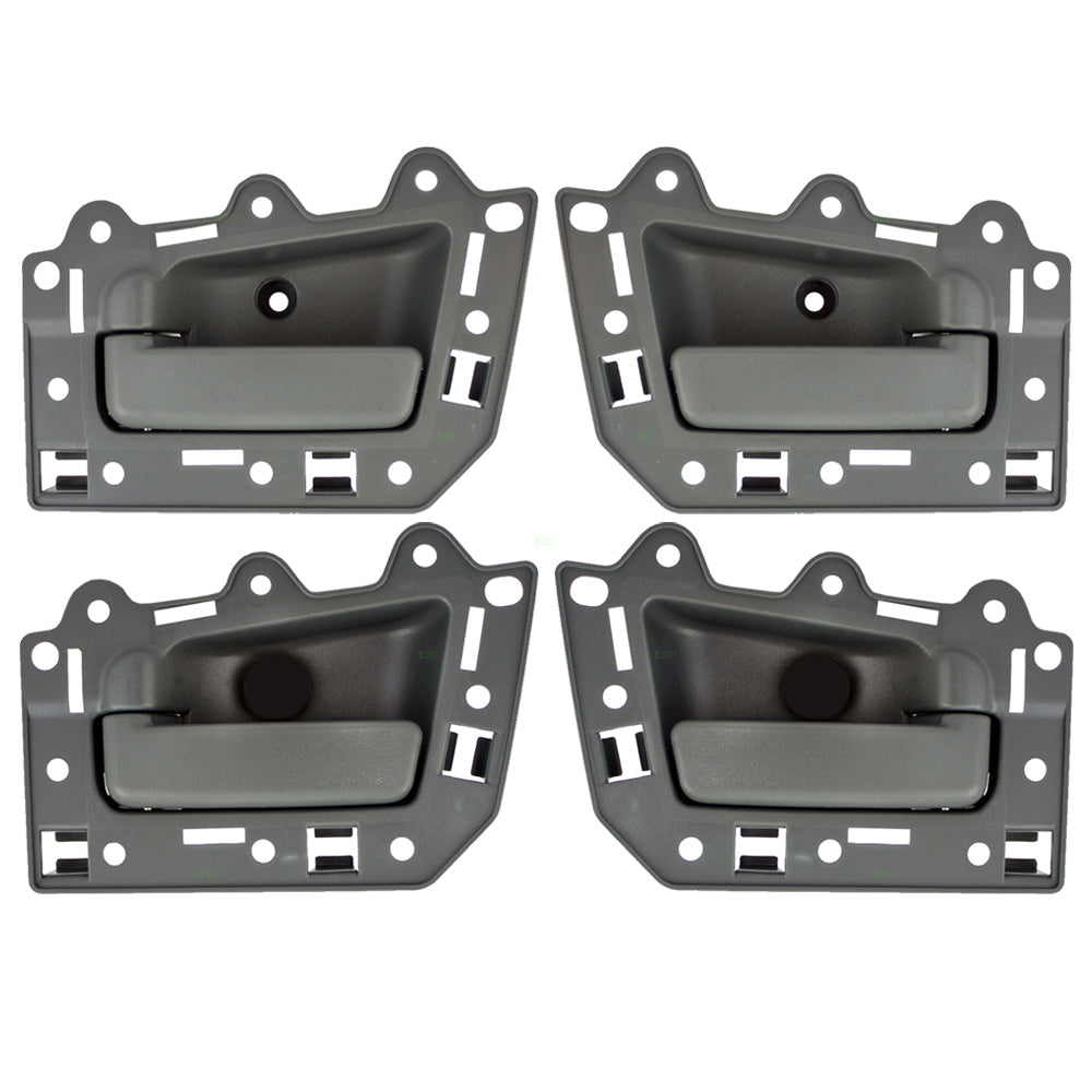 Brock Replacement 4 Pc Set Inside Door Handles Gray Compatible with 05-10 Grand Cherokee