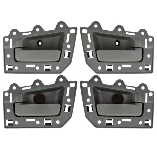 Brock Replacement 4 Pc Set Inside Door Handles Gray Compatible with 05-10 Grand Cherokee