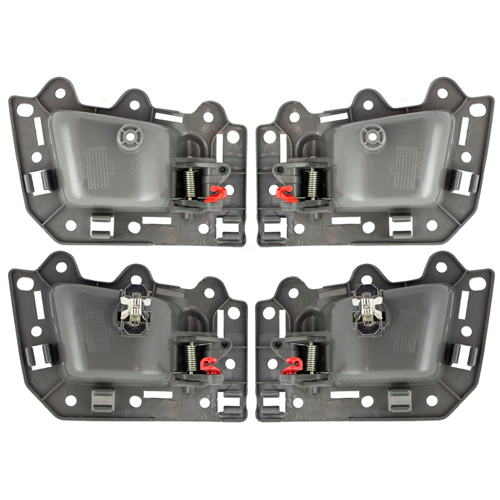 Brock Replacement 4 Pc Set Inside Door Handles Gray Compatible with 05-10 Grand Cherokee