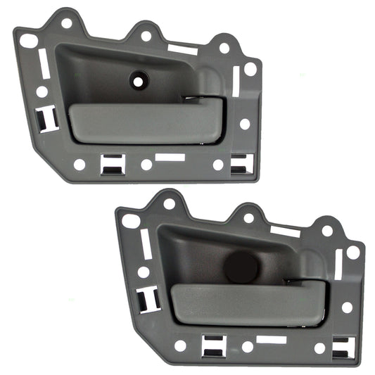 Brock Replacement Passengers Side Set Inside Door Handles Gray Compatible with 05-10 Grand Cherokee