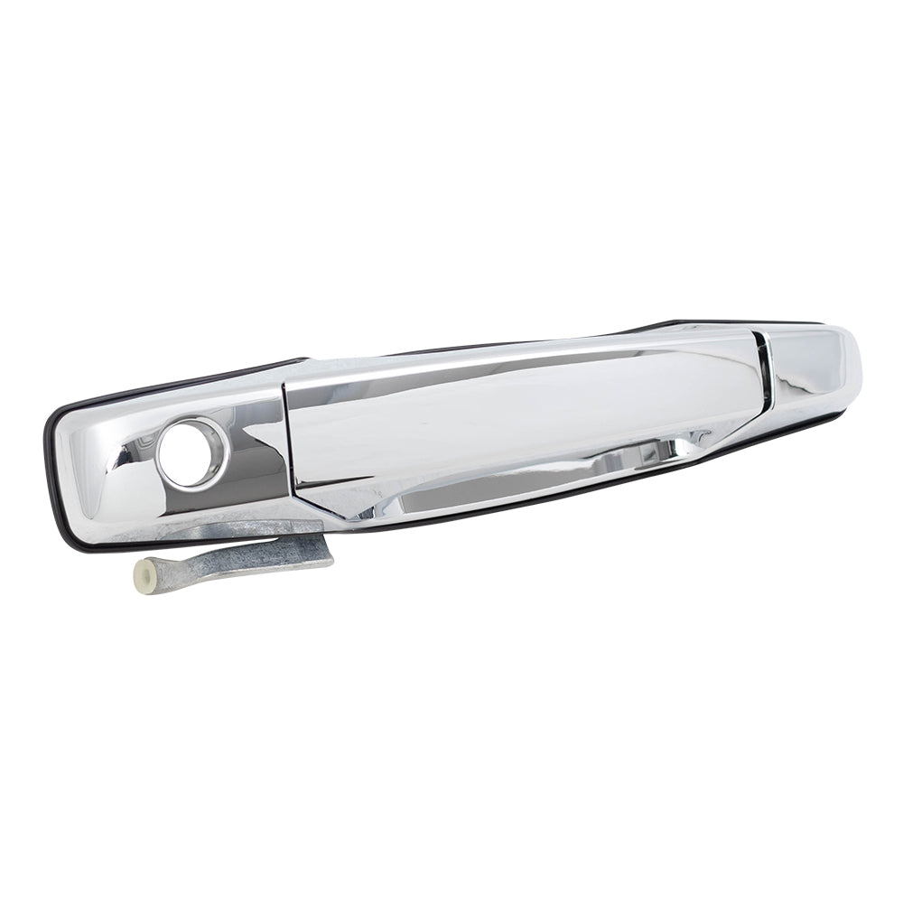 Brock Replacement Drivers Front Outside Outer Chrome Door Handle compatible with 07-13 Silverado Sierra Pickup Truck 22738721