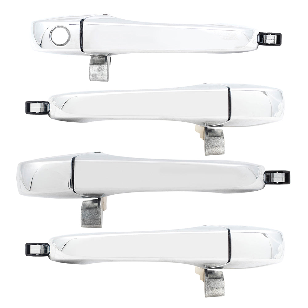 Brock Replacement 4 Pc Set Outside Door Handles Chrome compatible with 300 Magnum