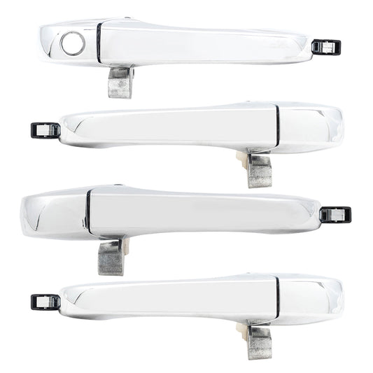 Brock Replacement 4 Pc Set Outside Door Handles Chrome compatible with 300 Magnum