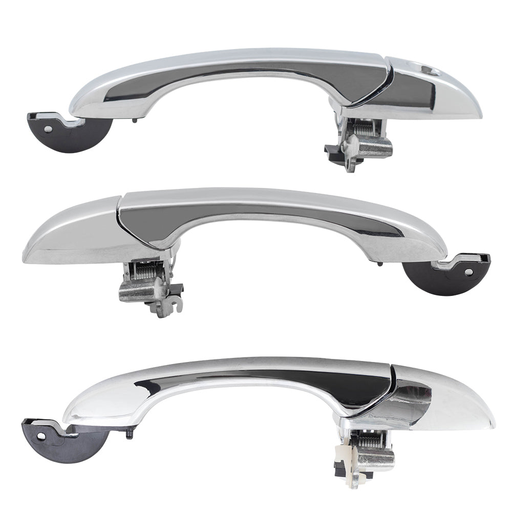 Brock Replacement 4 Pc Set Outside Door Handles Chrome compatible with 300 Magnum