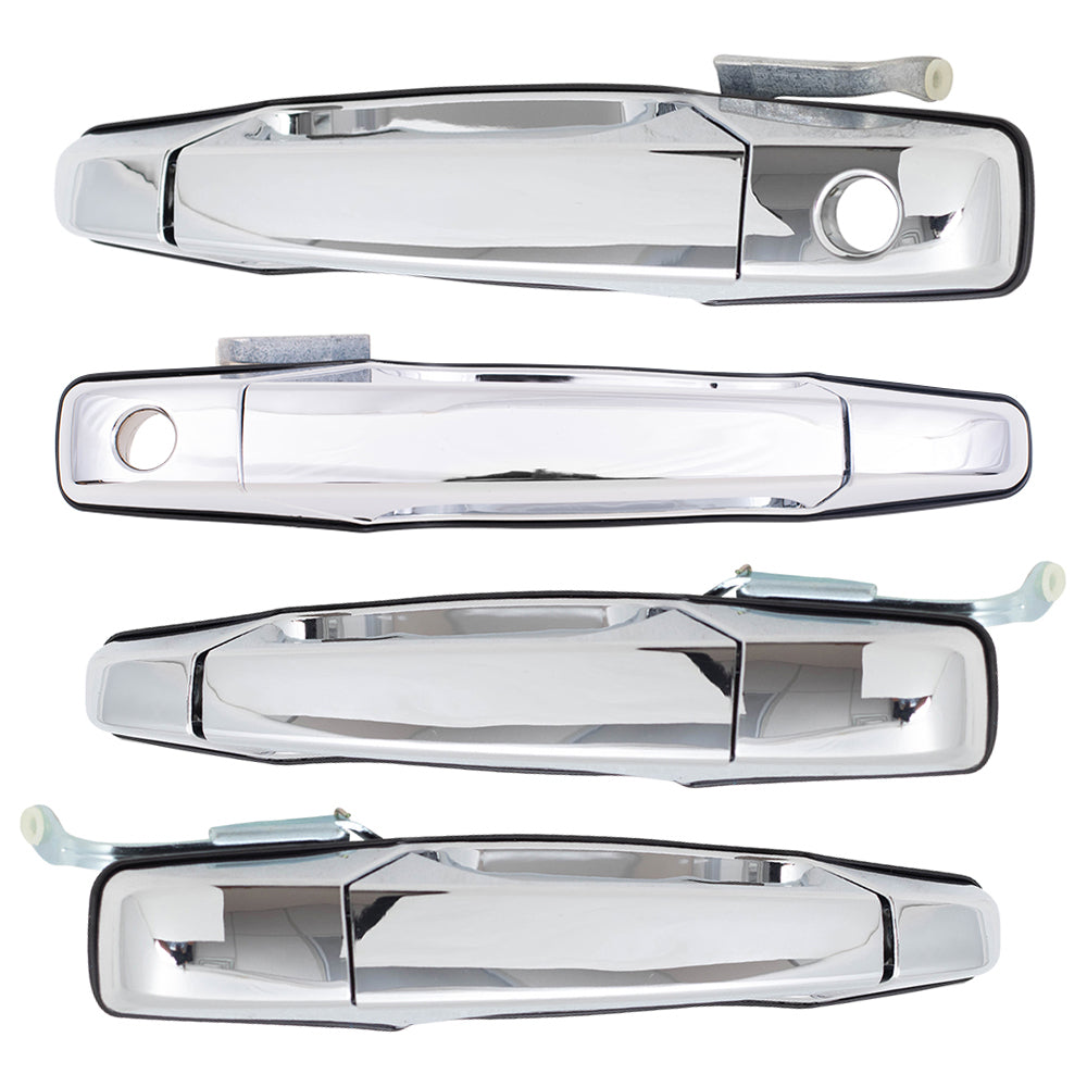 Brock Replacement Front and Rear Outside Door Handles 4 Piece Set Compatible with 2007-2013 Avalanche/Sierra Denali/Escalade EXT & 2007-2014 Silverado/Sierra/Escalade & ESV/Suburban/Tahoe/Yukon