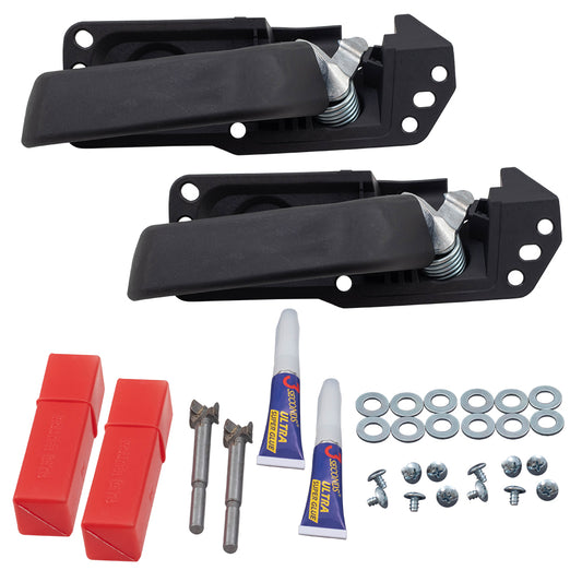 Brock Replacement Front and Rear Driver Side Inside Door Handle Repair Kits Compatible with 2007-2013 Silverado 1500 & Sierra 1500/ 2007-2014 Silverado 2500/3500 & 2007-2014 Sierra