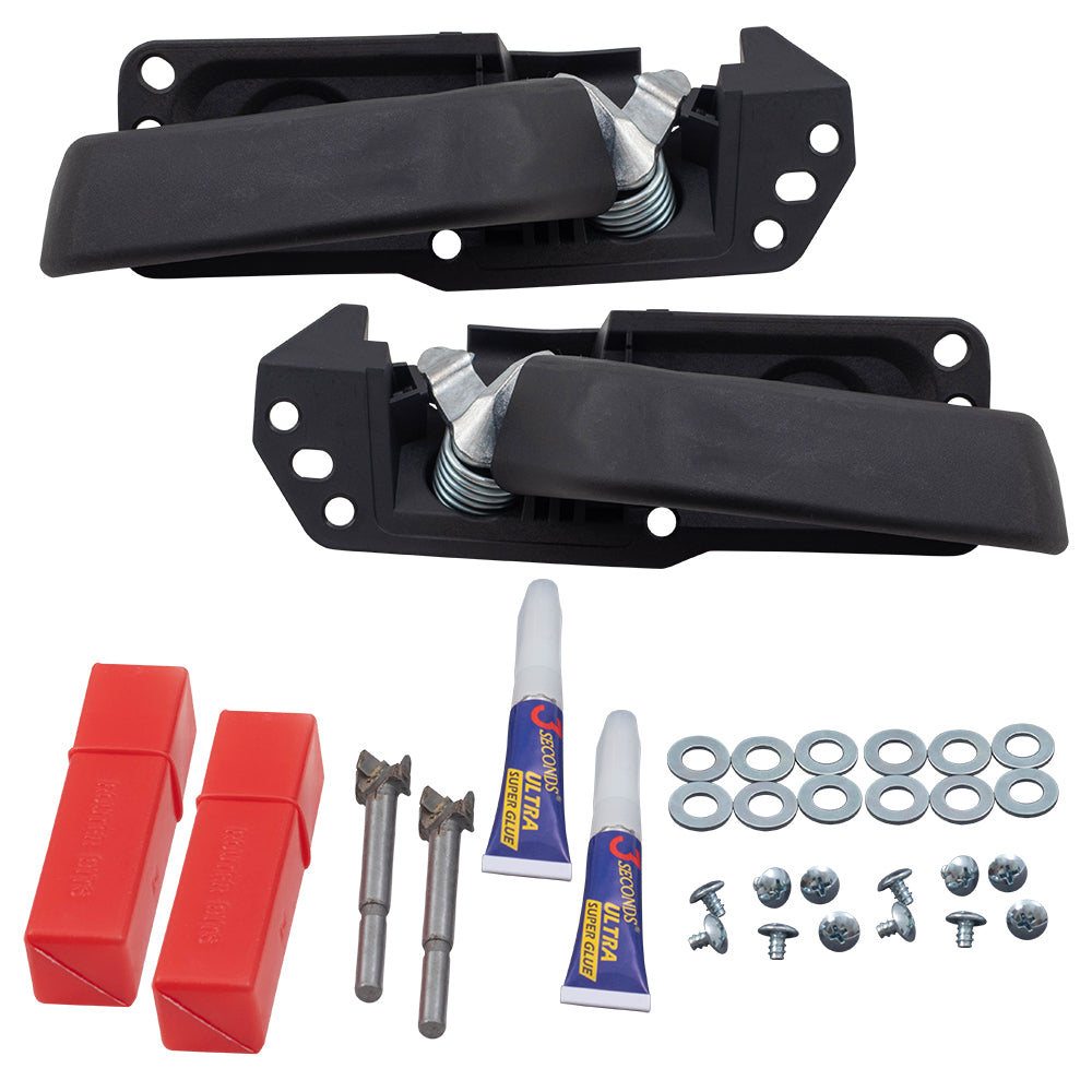 Brock Replacement Driver & Passenger Side Inside Door Handle Repair Kits W/Lever, Base & Hardware Compatible with 2007-2013 Silverado 1500 & Sierra 1500/ 2007-2014 Silverado 2500/3500 & 07-14 Sierra