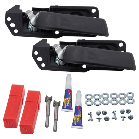 Brock Replacement Front and Rear Passenger Side Inside Door Handle Repair Kits Compatible with 2007-2013 Silverado 1500 & Sierra 1500/ 2007-2014 Silverado 2500/3500 & 2007-2014 Sierra