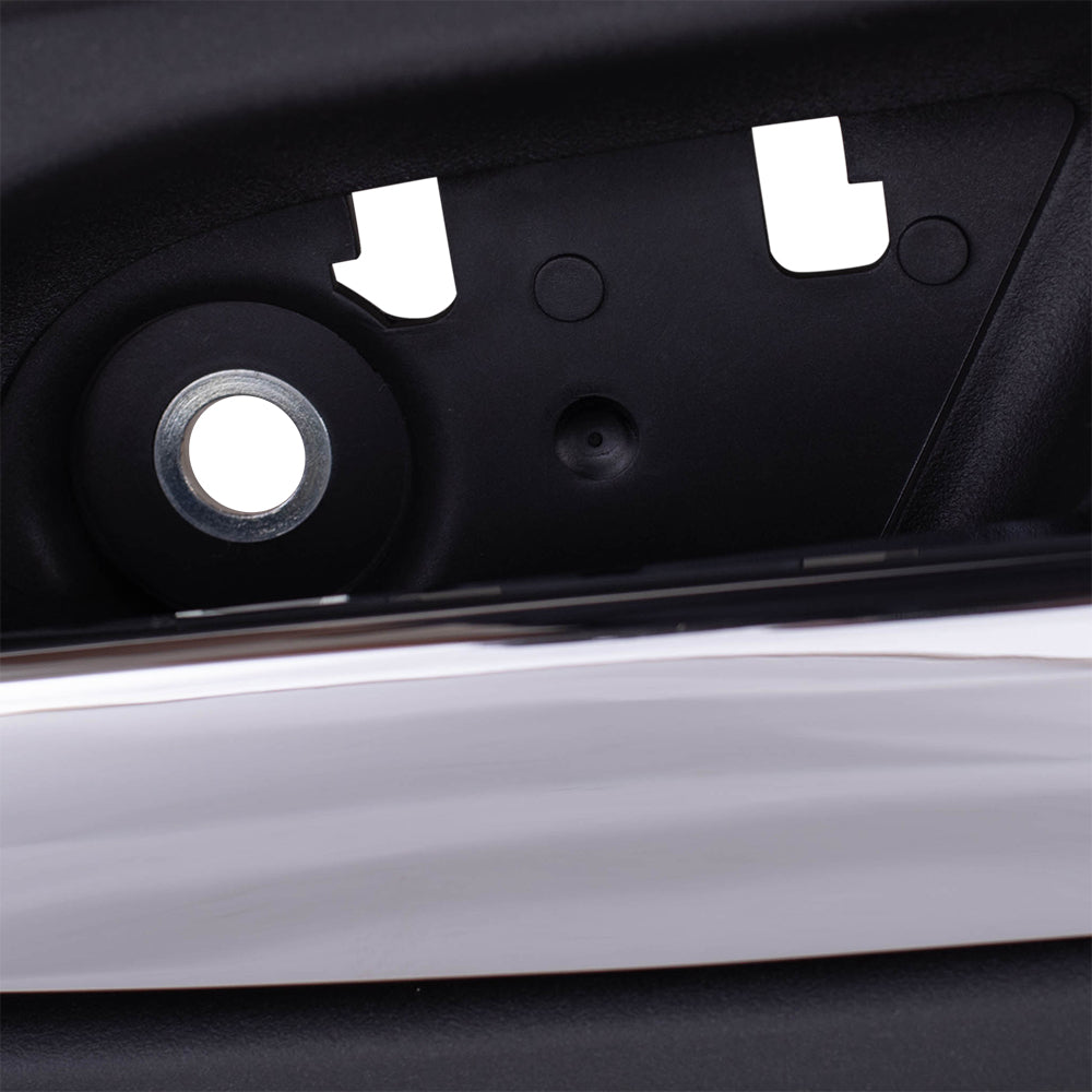 Brock Replacement Driver and Passenger Front Inside Door Handles Chrome Lever Black Housing Compatible with Silverado Sierra Escalade Suburban Tahoe Yukon 15935954 22855620