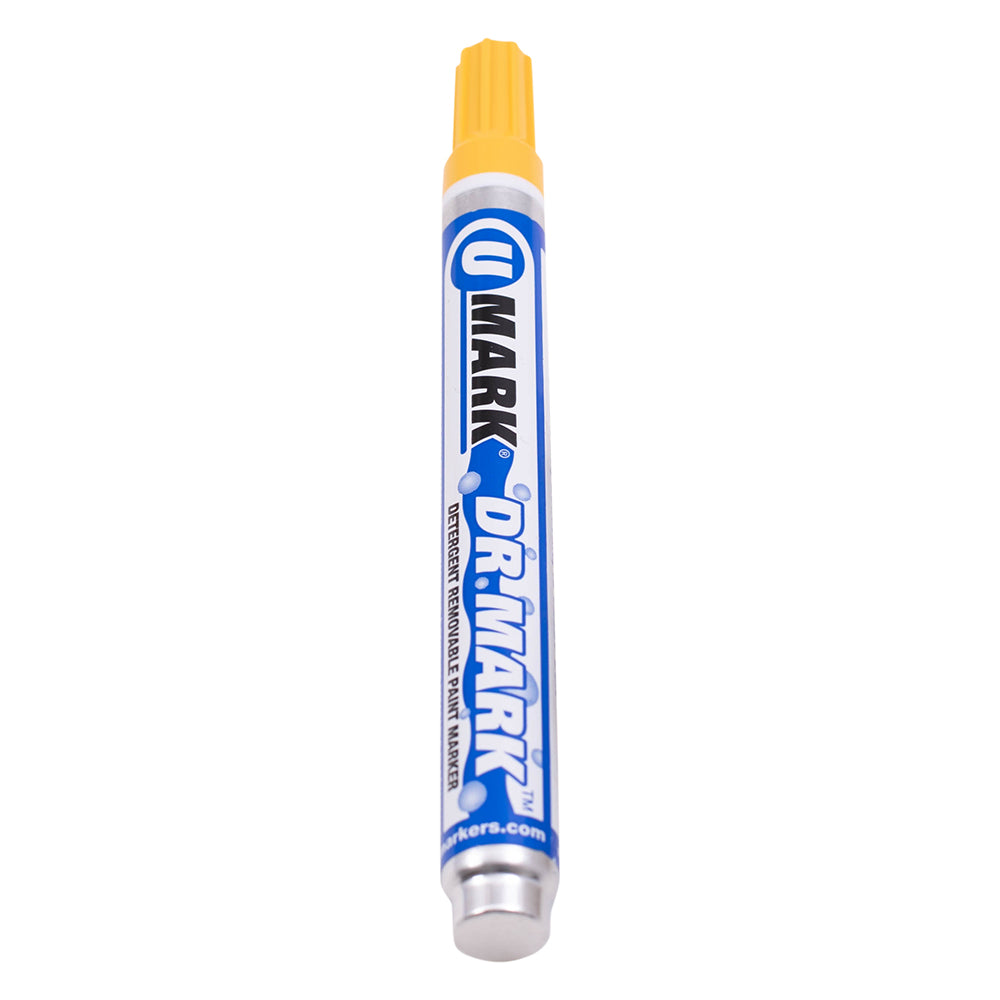 UMARK DR.MARK Detergent Removable Paint Markers 1 Dozen Yellow Medium Tip 2mm