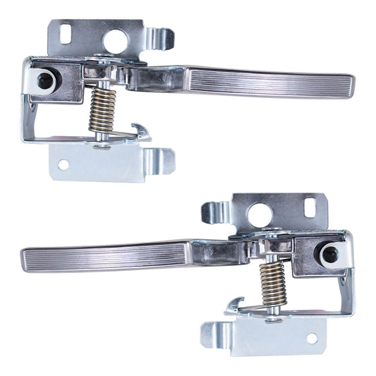 Brock Replacement Pair Set Inside Interior Chrome Door Handles Compatible with 77-90 GM Various Models 1713927 1713926