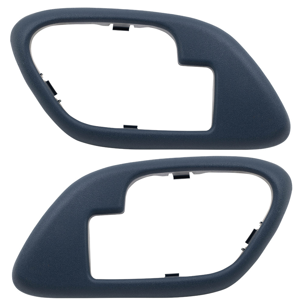 Brock Replacement Driver and Passenger Inside Inner Blue Door Handle Trim Bezels Compatible with Pickup Escalade Tahoe Suburban Yukon