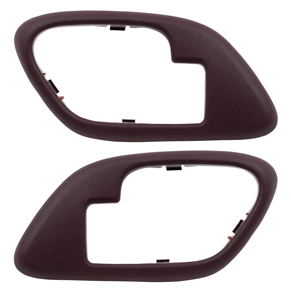 Brock Replacement Pair Set Inside Inner Red Door Handle Trim Bezels Compatible with Pickup Escalade Tahoe Suburban Yukon